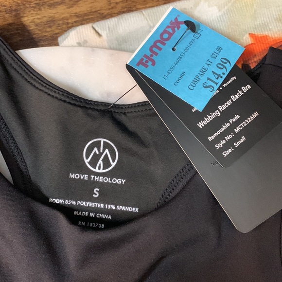 Move Theology racer back crop workout sportsBra top small NWT - Picture 2 of 6